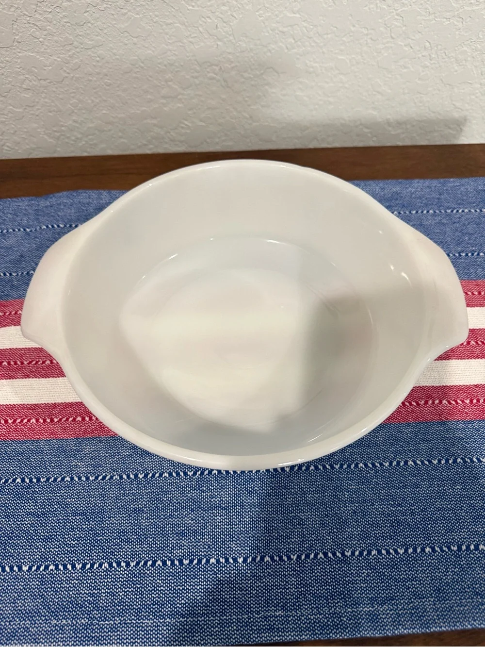 Vintage White Casserole with Green Floral Decor